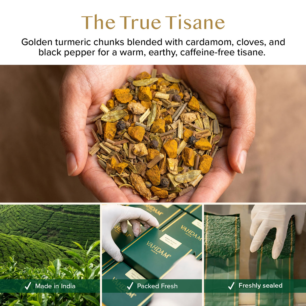 Turmeric Spiced Herbal Tea Tisane, 100 Count