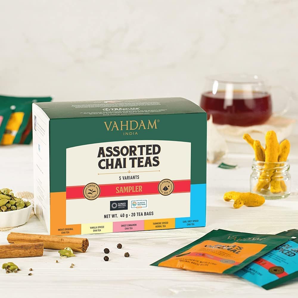 Assorted Chai Teas Sampler, 5 Variants
