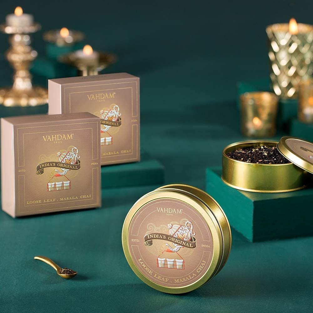 India's Original Masala Chai Tea, Tin Gift Set, 1.76oz/50g
