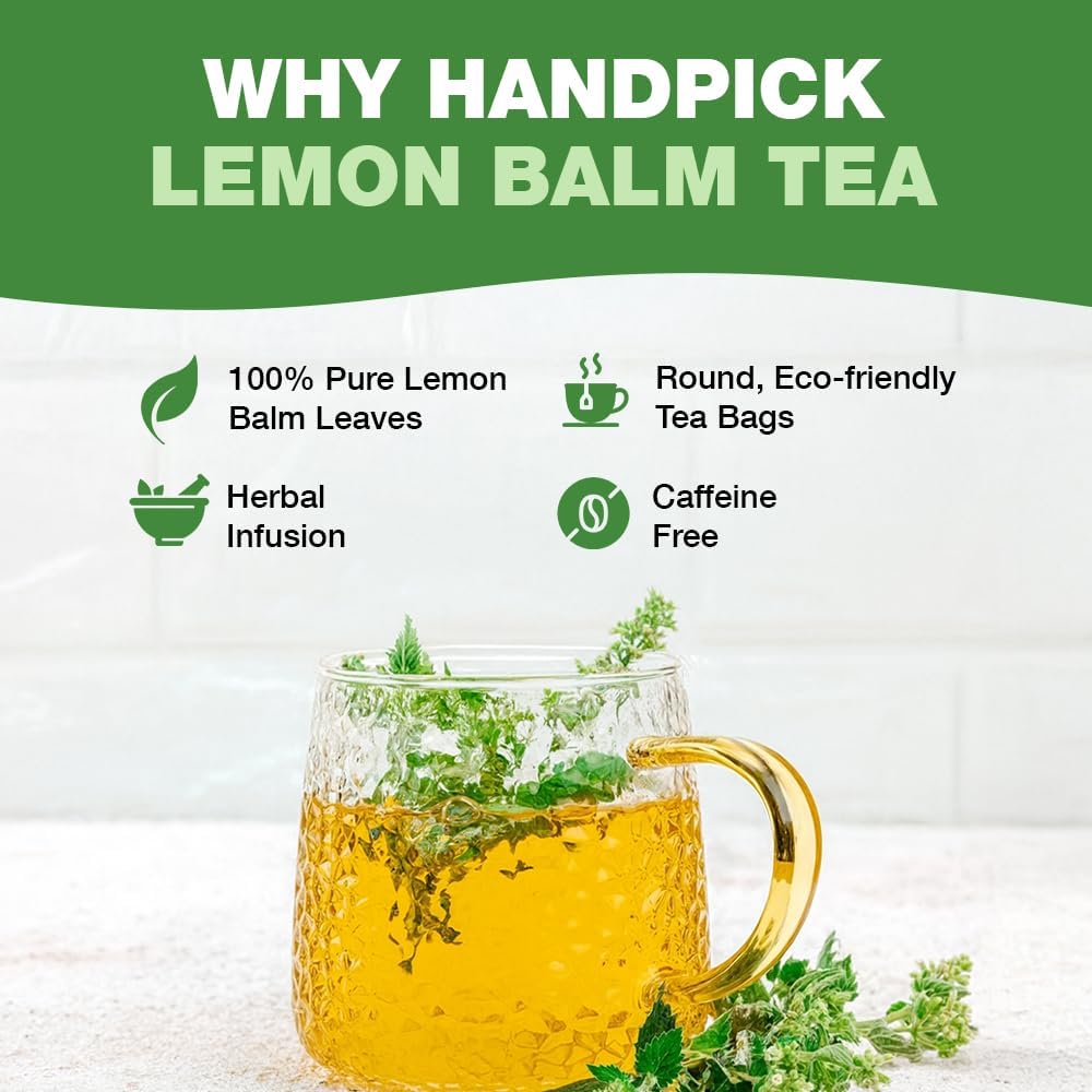 Lemon Balm Tea Bags – 100 Count Caffeine-Free Tea