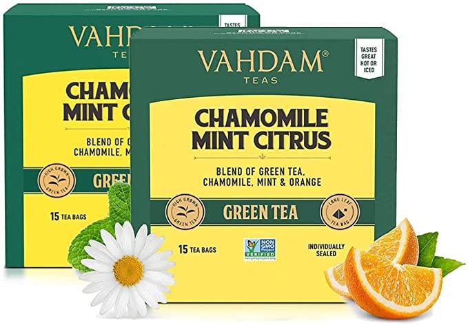 Chamomile Mint Citrus Green Tea, 30 Count (15x2)