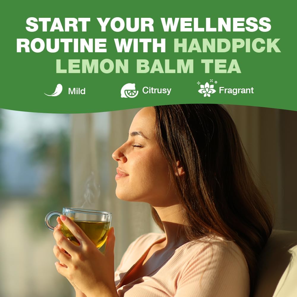 Lemon Balm Tea Bags – 100 Count Caffeine-Free Tea