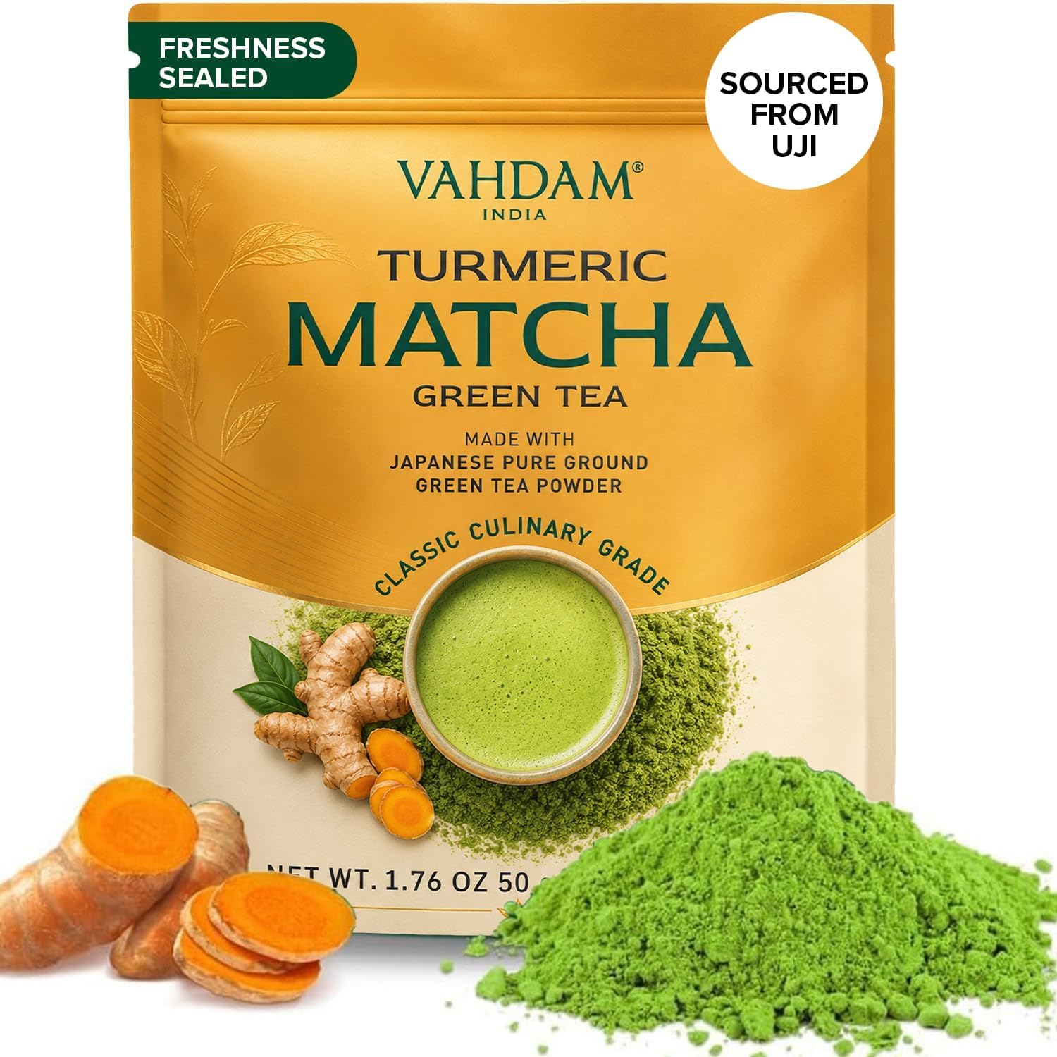 Turmeric Matcha Green Tea Powder, 3.53oz/100g