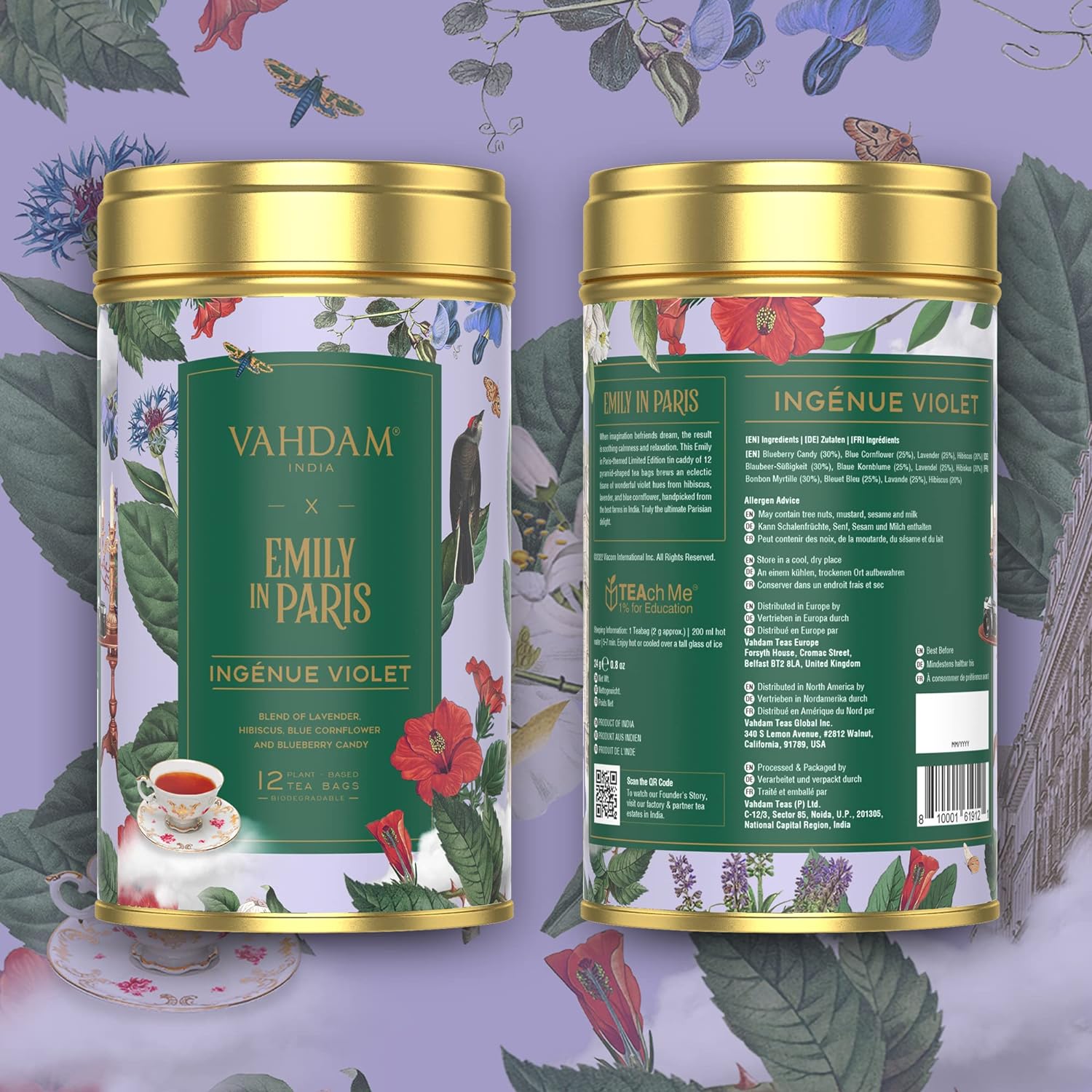 Emily in Paris Tin Caddy ingenue Violet 24g