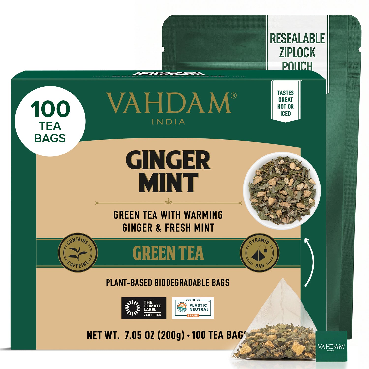 Ginger Mint Green Tea, 100 Count