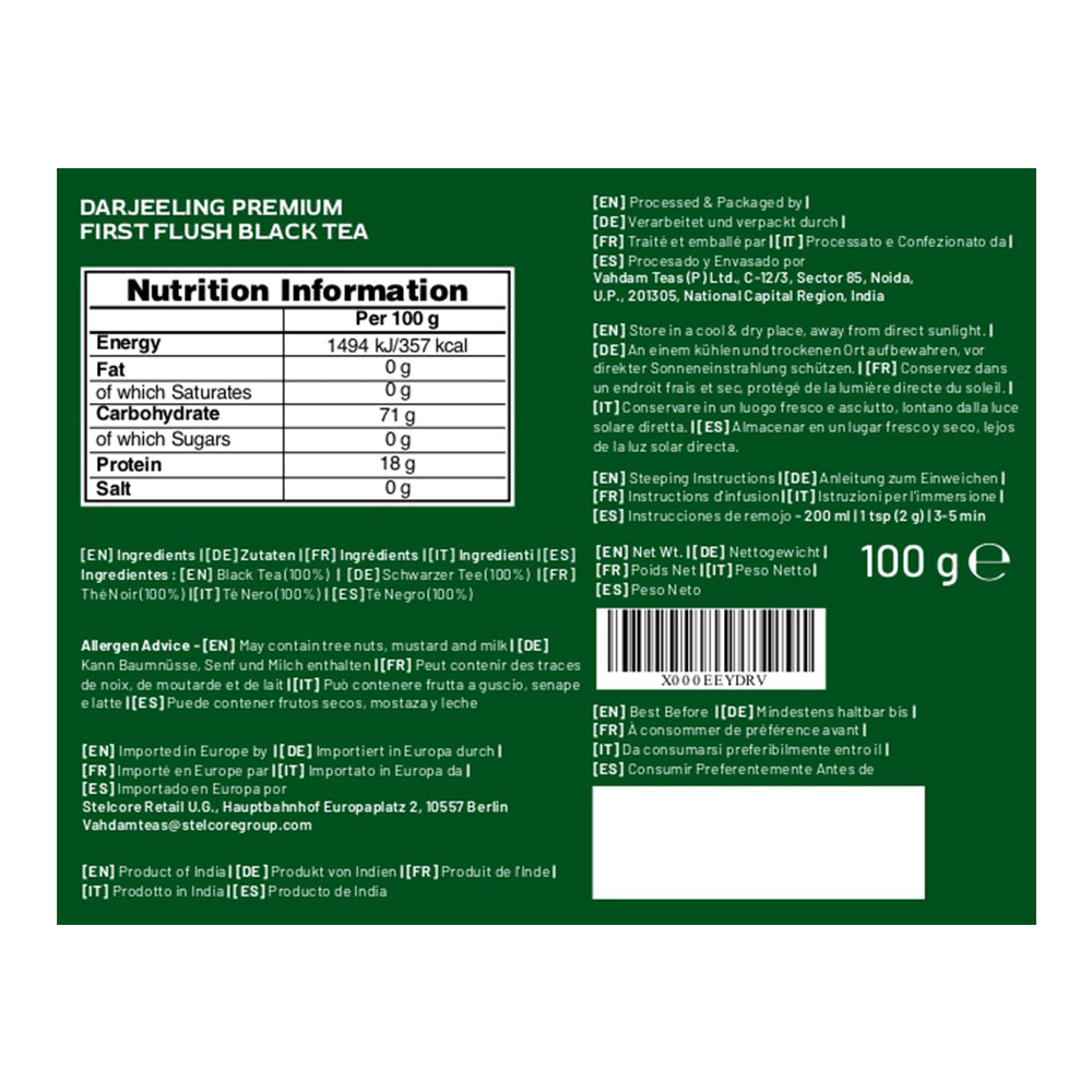 Darjeeling Premium First Flush Black Tea, Loose Leaf | VAHDAM®