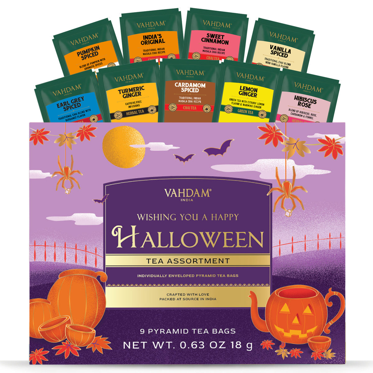 Halloween Tea Gift 9 Premium Pyramid Tea Bags