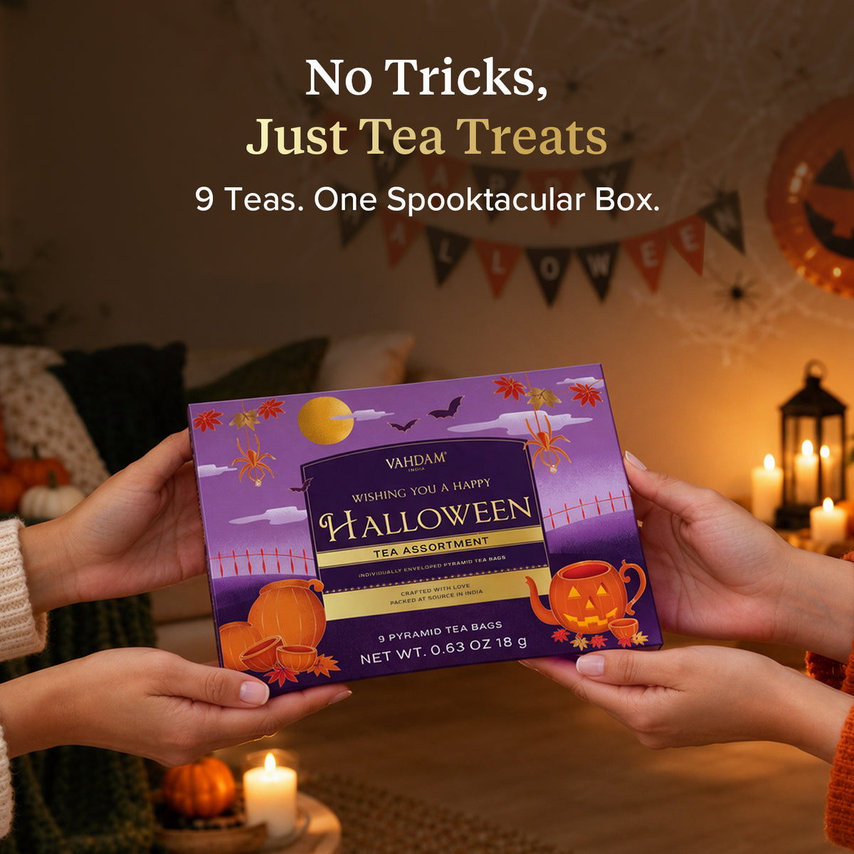 Halloween Tea Gift 9 Premium Pyramid Tea Bags