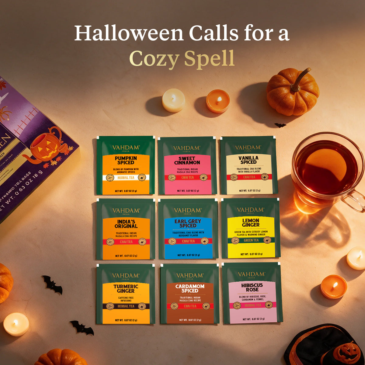 Halloween Tea Gift 9 Premium Pyramid Tea Bags
