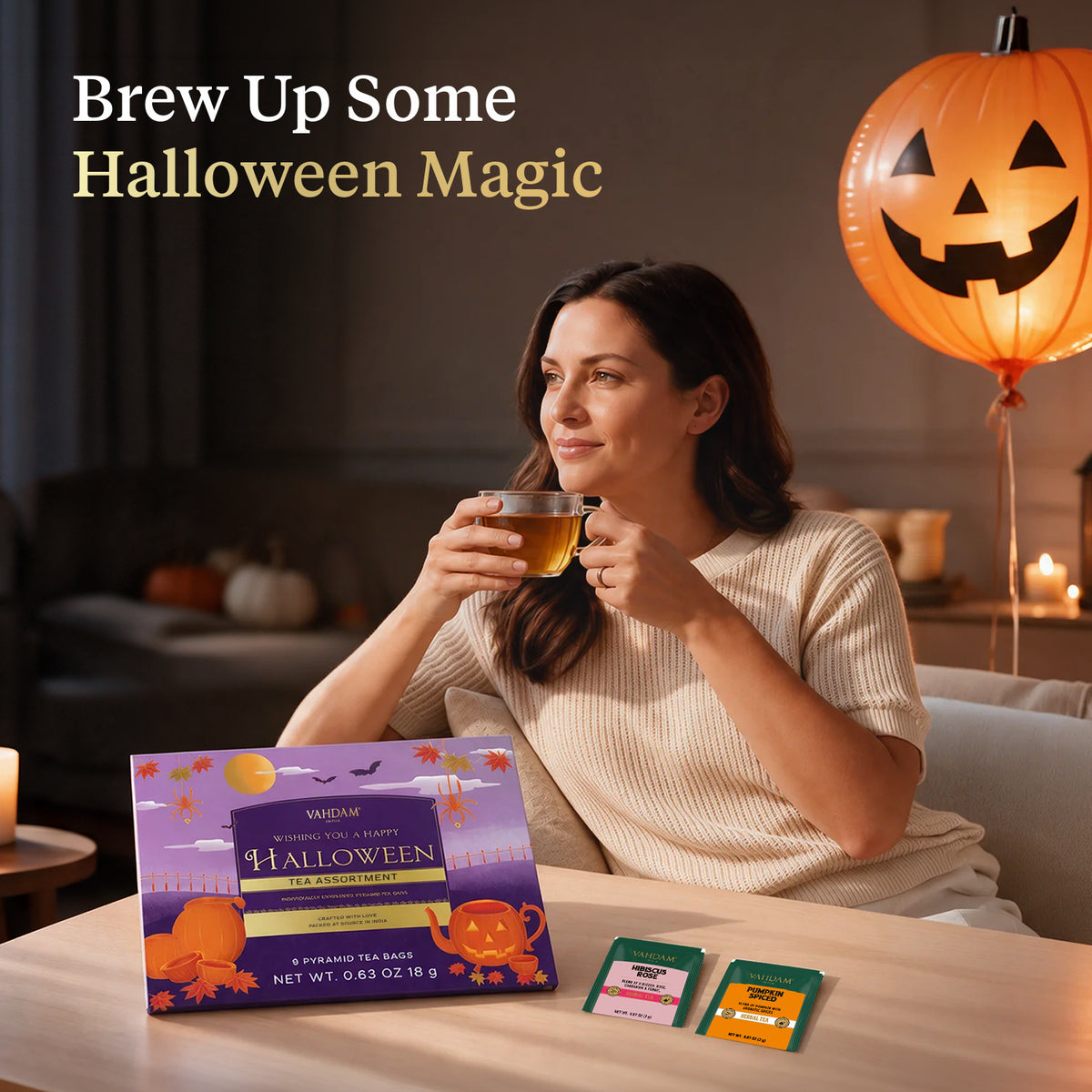 Halloween Tea Gift 9 Premium Pyramid Tea Bags