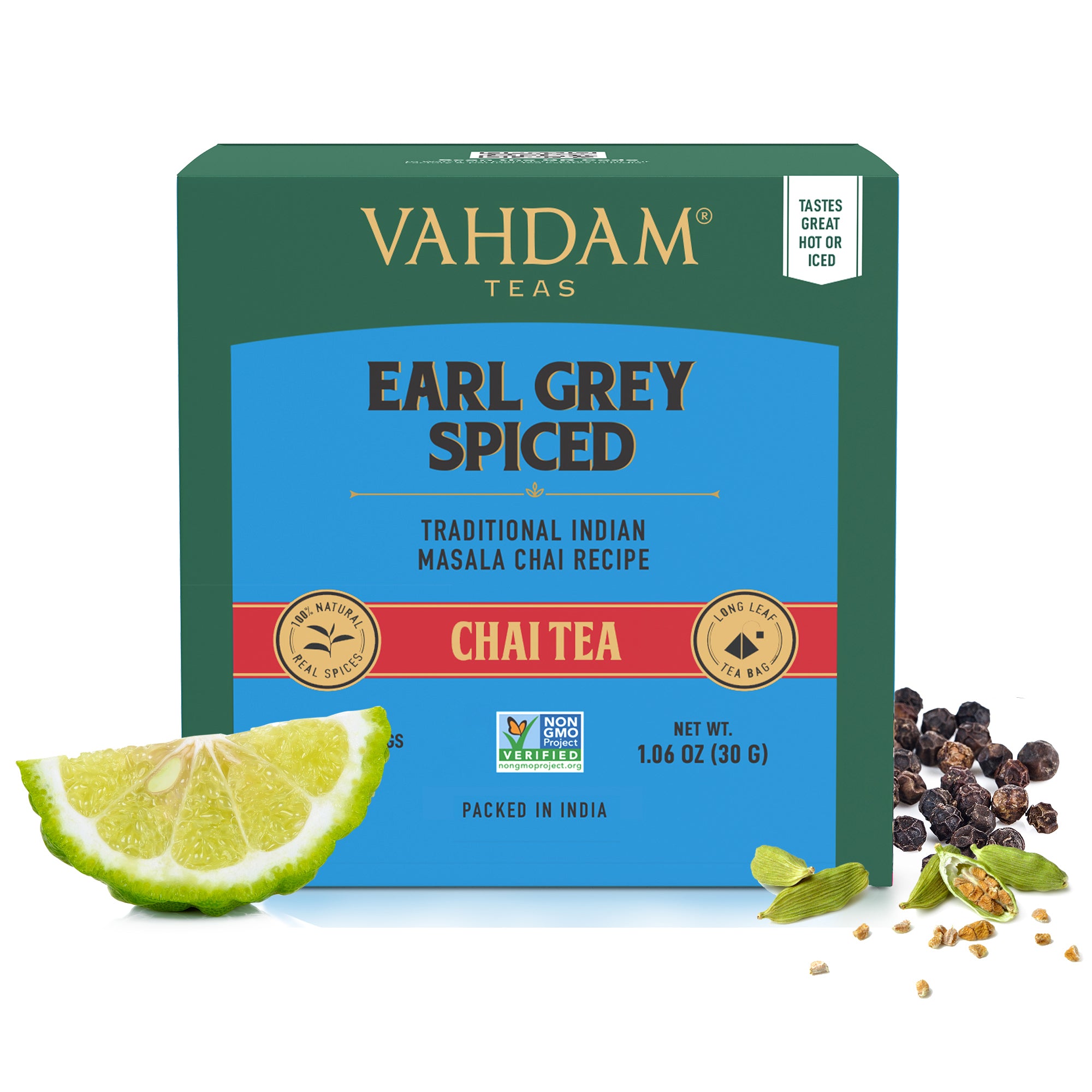 Earl Grey Spiced Chai Tea, 30 Count (15x2)