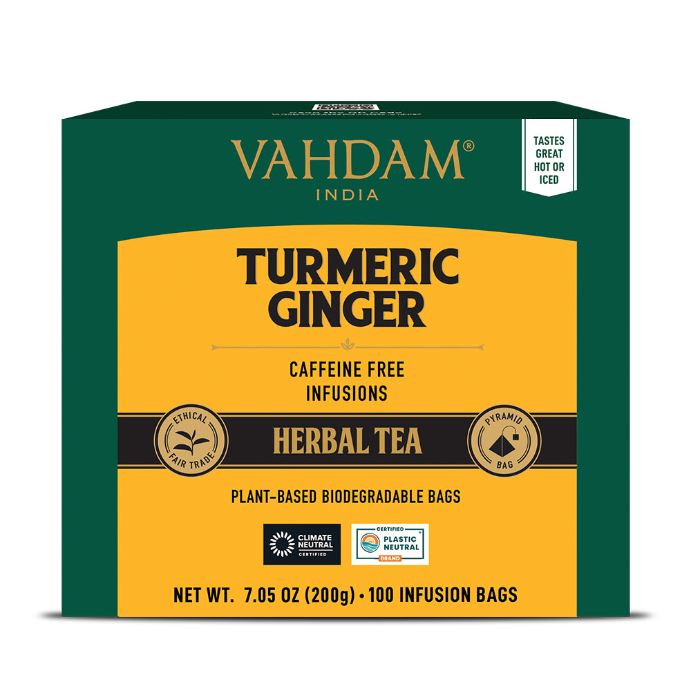 Turmeric Ginger Herbal Tea Tisane, 100 Count