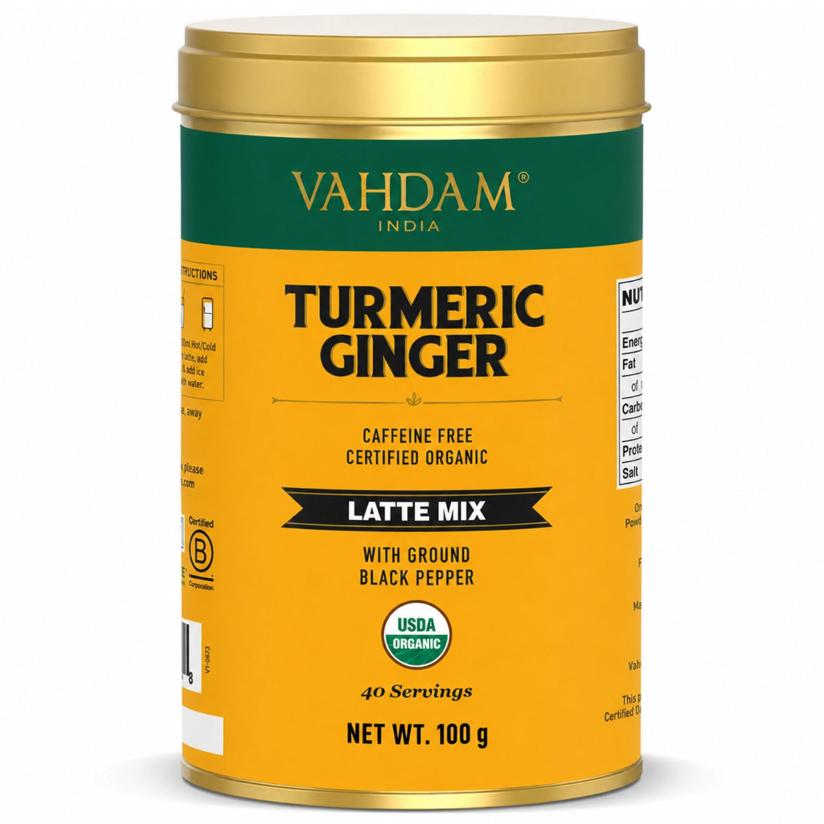 Turmeric Ginger Latte, Golden Milk Powder, 100g