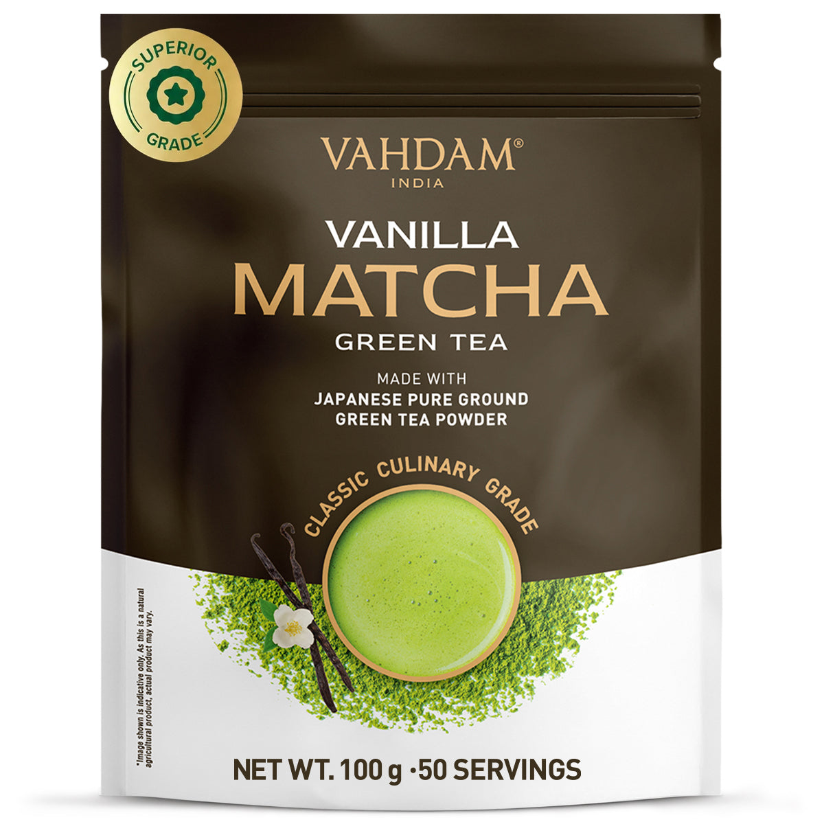 Vanilla Matcha Green Tea Powder, 3.53oz/100g