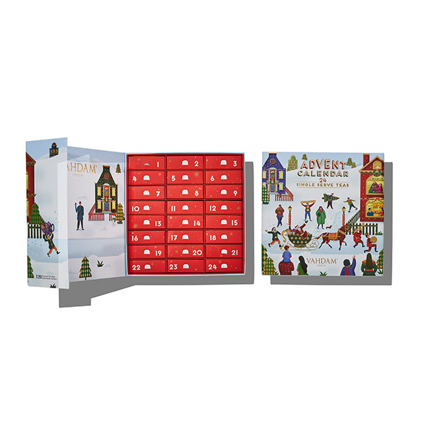 Advent Calendar Gift | 24 Variants, 120 Tea Bags & Shimmer-Glass (Pack Of 2)