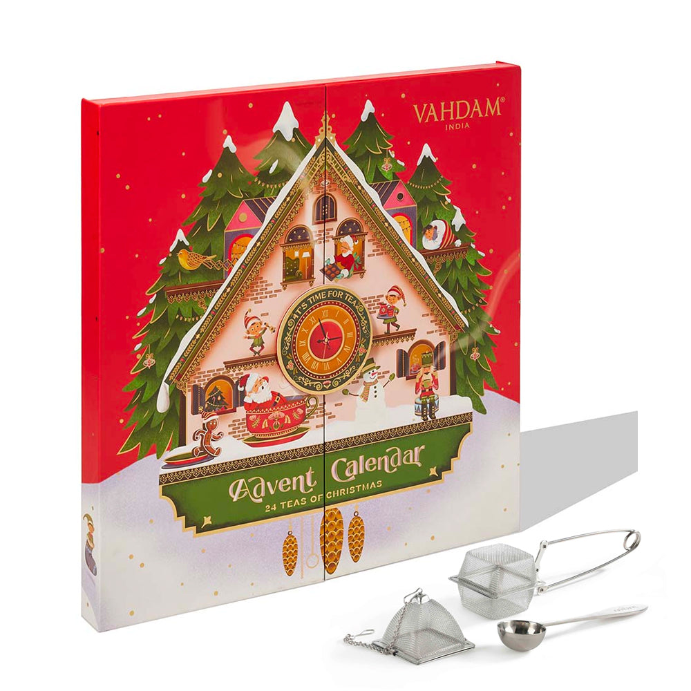 24 Loose Leaf Teas - Advent Calendar + Accessories Trio