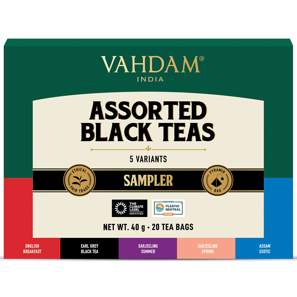 Black Tea Bags Sampler | 5 Variants, 20 Count