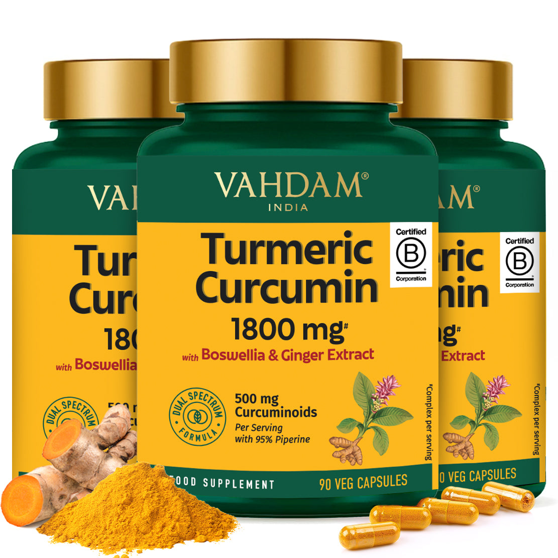 Turmeric Curcumin 1800mg with Boswellia & Piperine