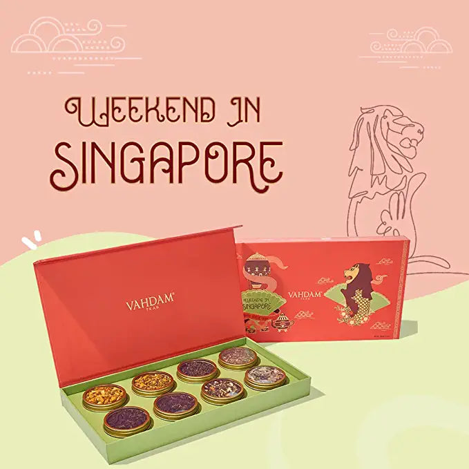 Weekend in Singapore, Holiday Tea Gift, Set of 8