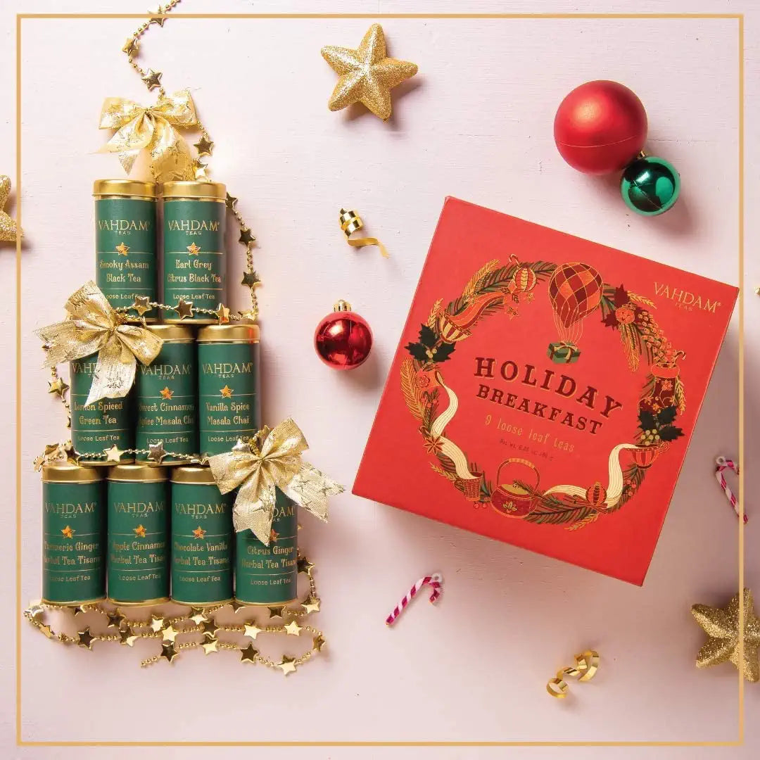 Christmas Holiday Breakfast Tea Gift, Set of 9