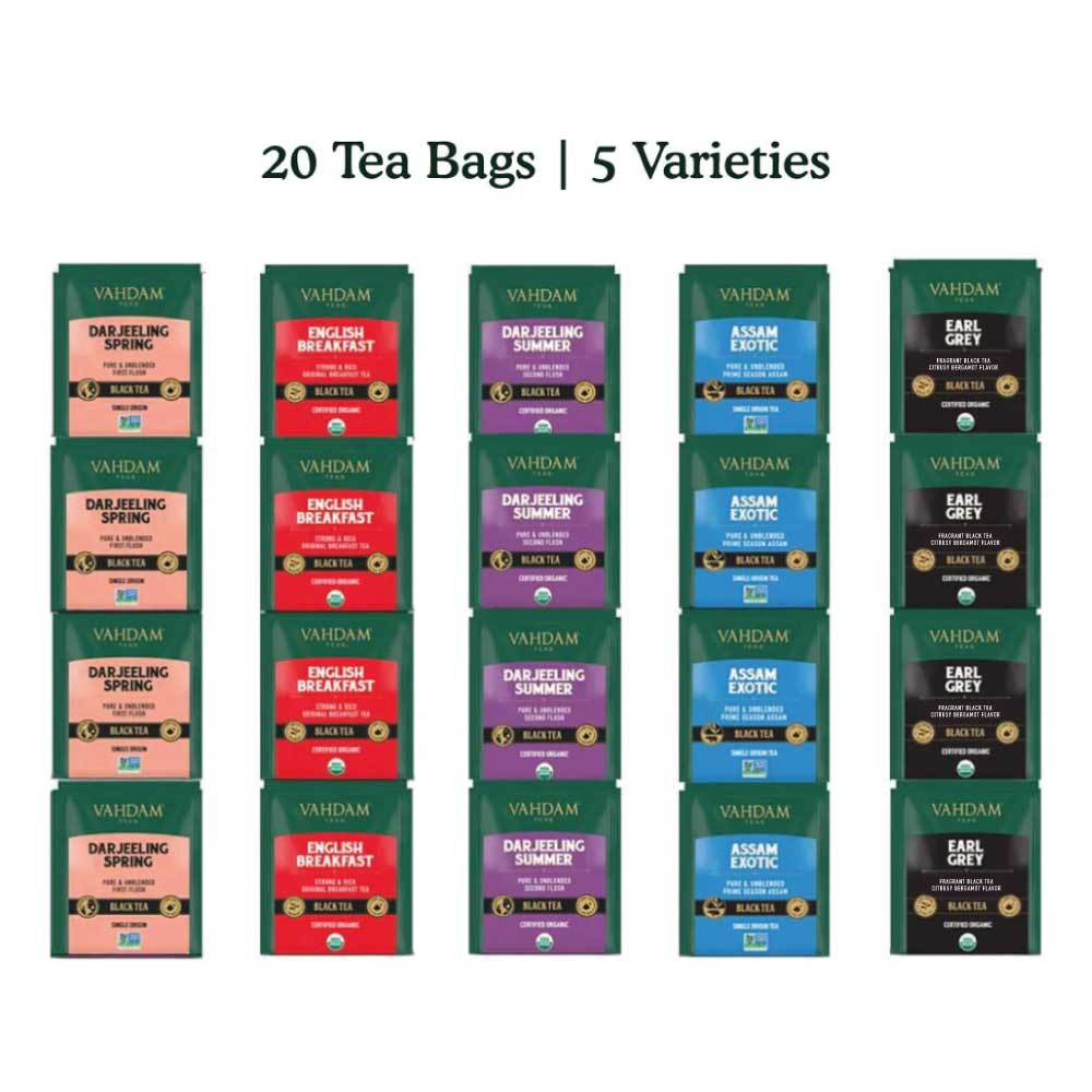 Black Tea Bags Sampler | 5 Variants, 20 Count