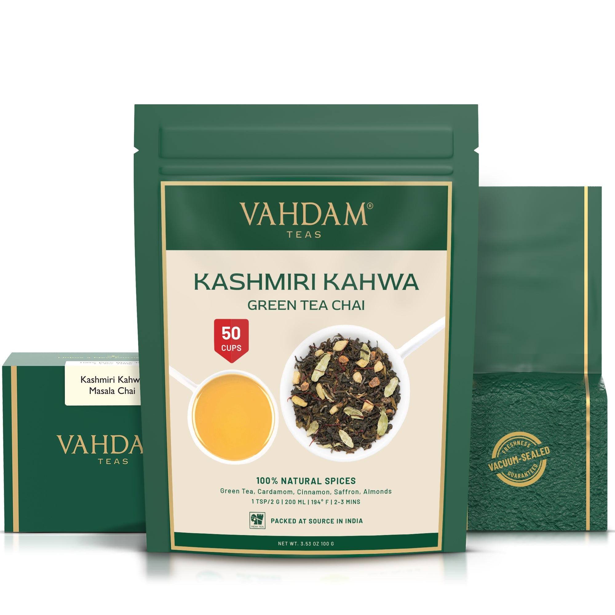 Kashmiri Kahwa Masala Chai Green Tea, 3.53 oz