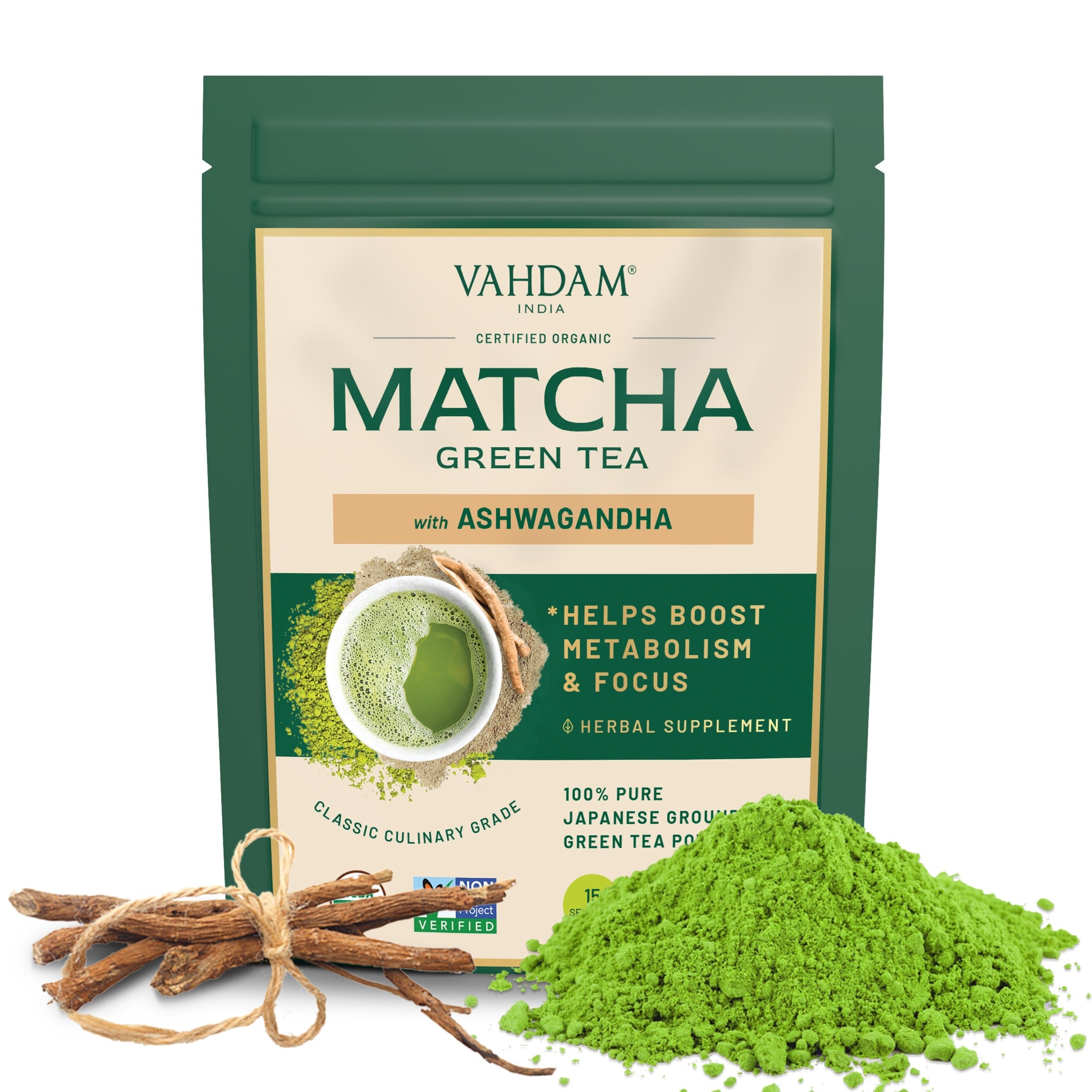 Ashwagandha Matcha Green Tea Powder, 1.06oz/30g