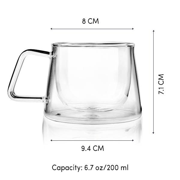 Shimmer - Borosilicate Glass Double Walled Teacups (Pack of 2)