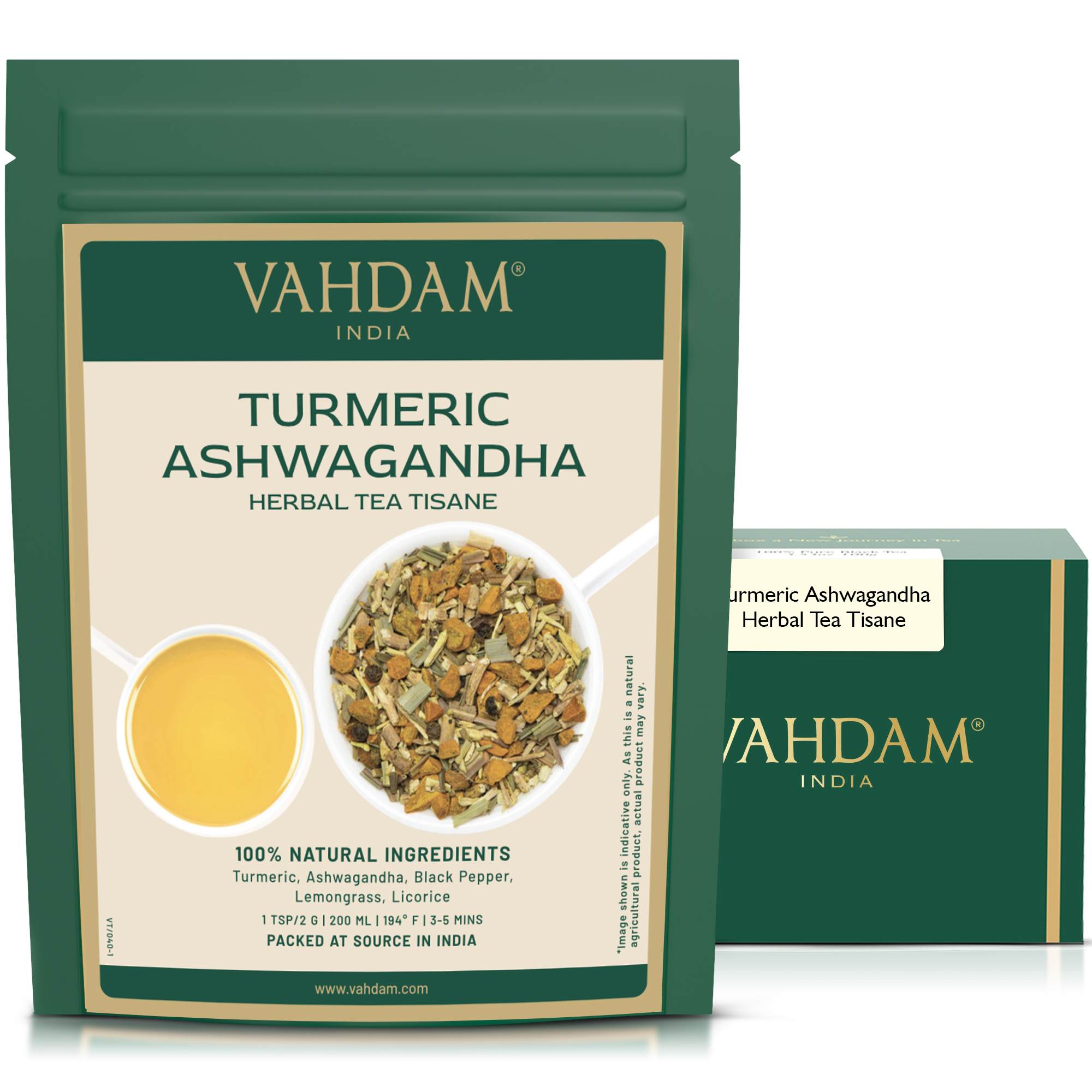 Turmeric Ashwagandha Herbal Tea Tisane, 200 gm