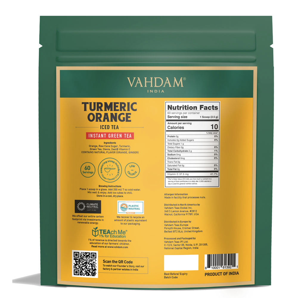 Turmeric Orange Instant Iced Tea, 5.29oz/150g