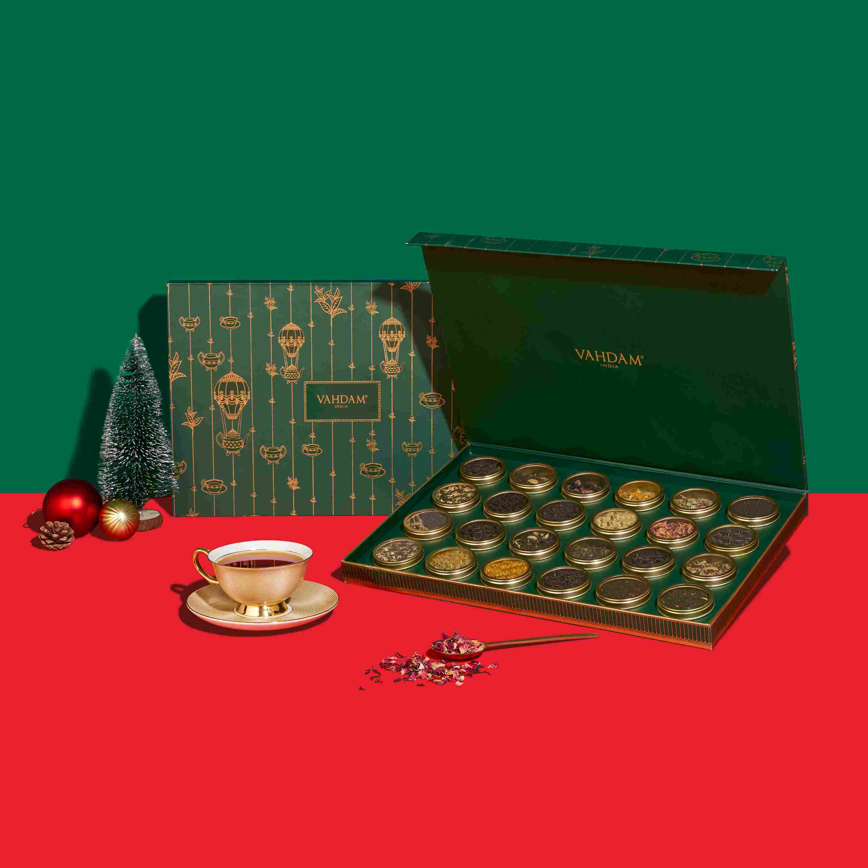 Chai tea gift set 24 spiced blends tin caddies – VAHDAM®