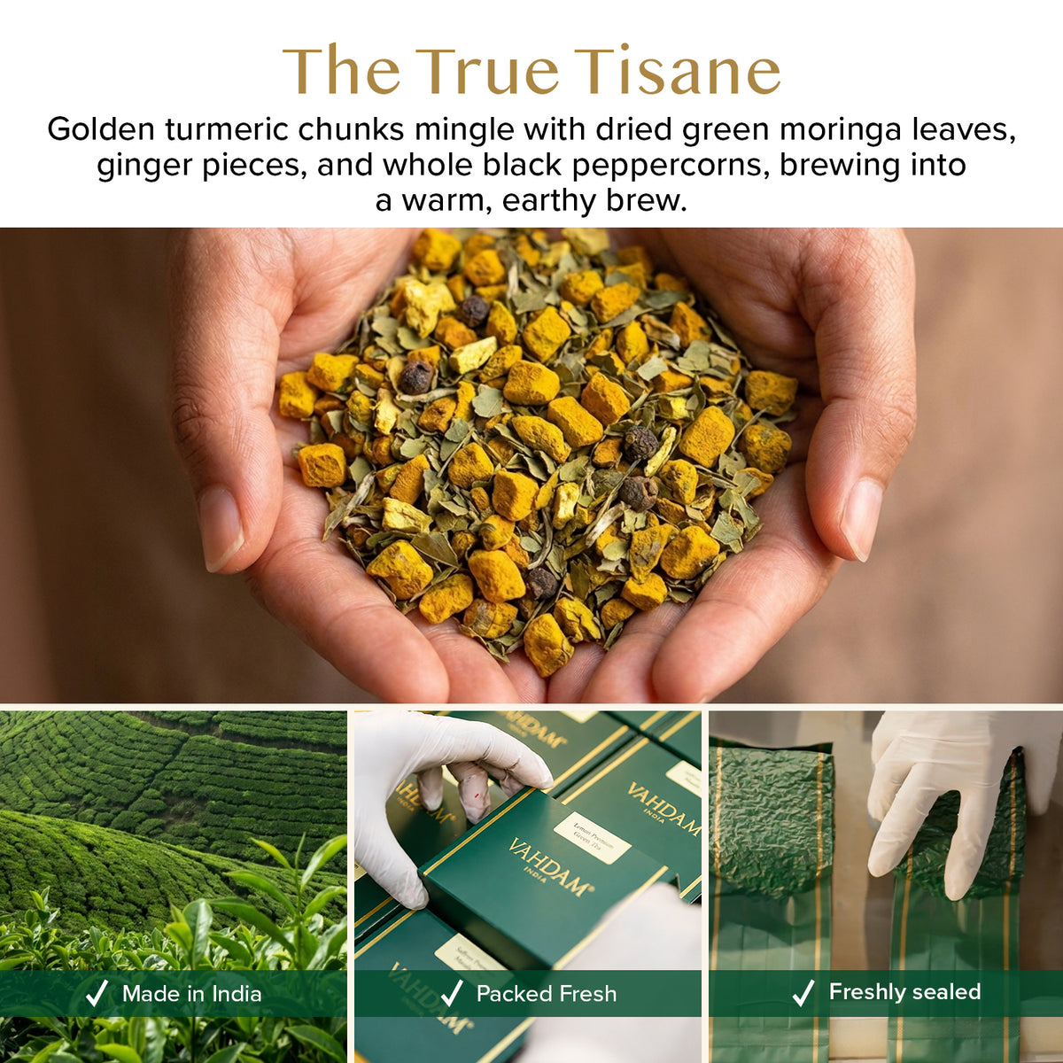 Turmeric Moringa Herbal Tea Tisane, 100 Count