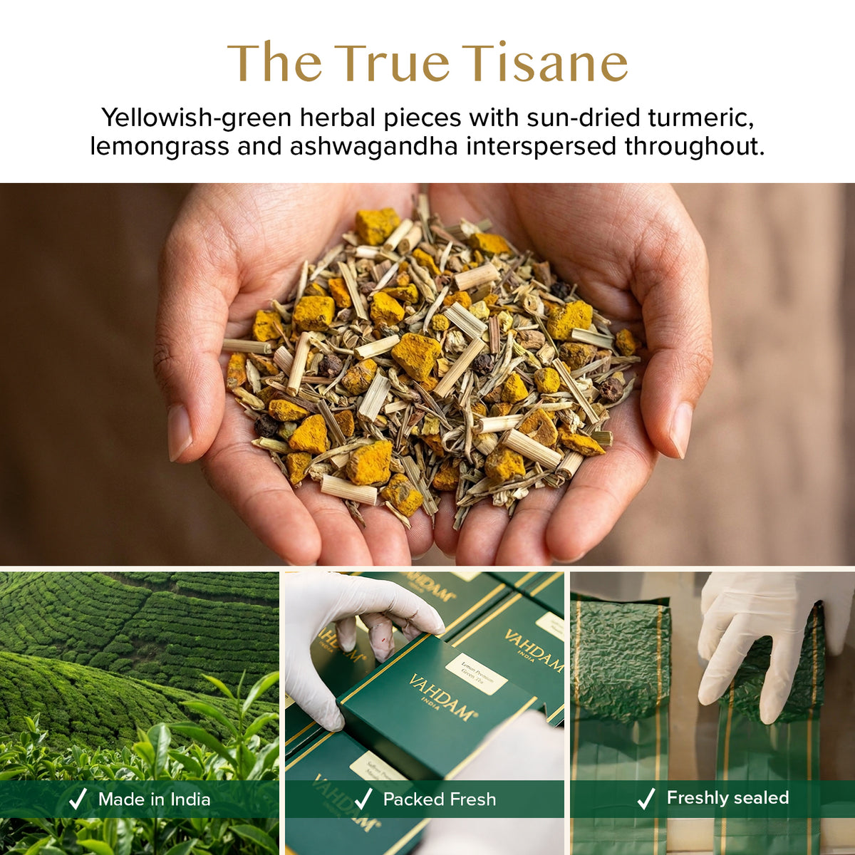 Turmeric Ashwagandha Herbal Tea Tisane - 100 Count