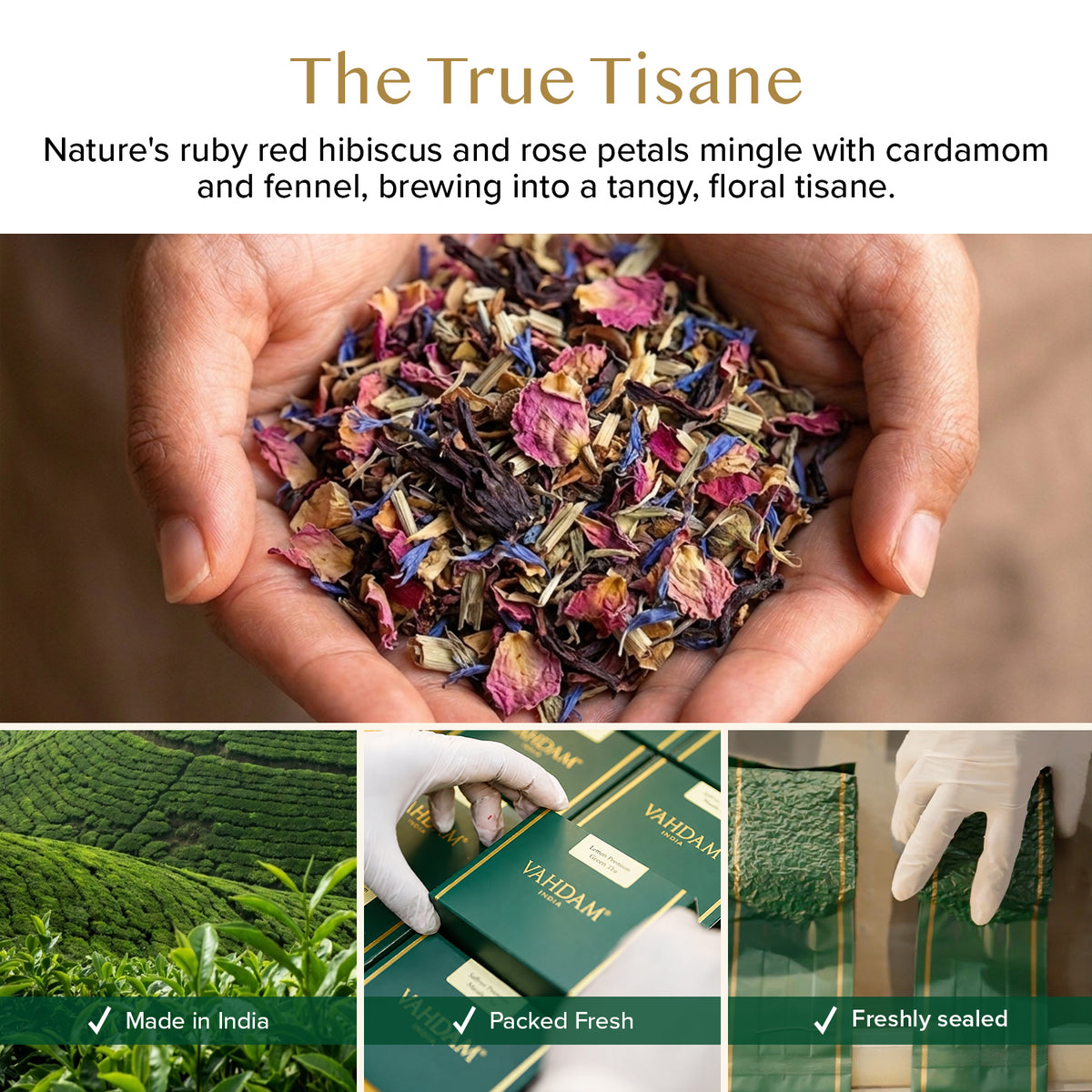 Hibiscus Rose Herbal Tea Tisane, 100 Count