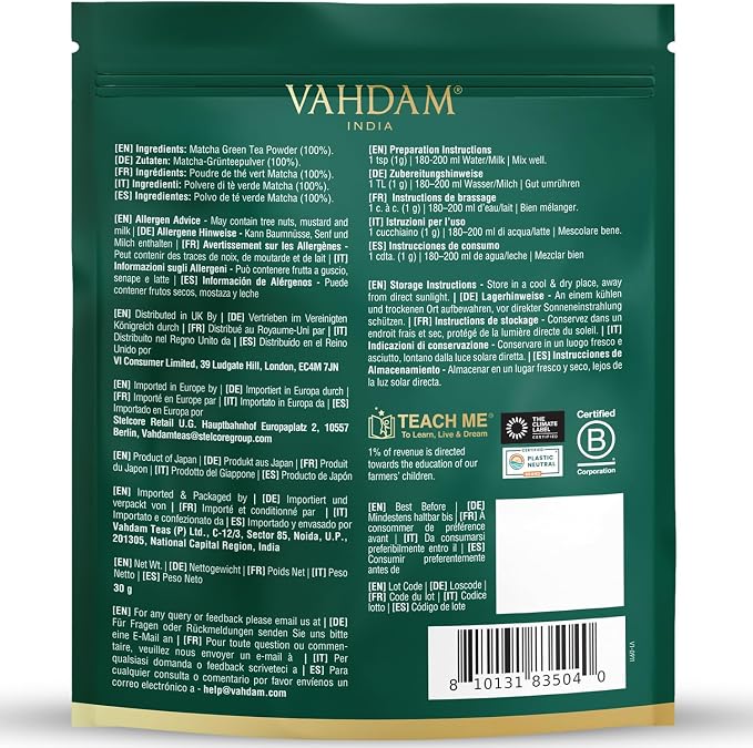 Ceremonial Matcha Green Tea Powder- 30g