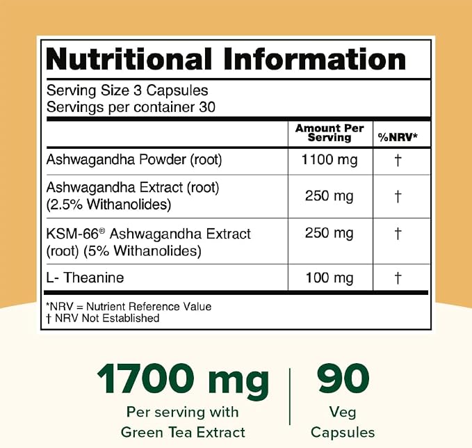 Ashwagandha 1700 mg Capsules with KSM-66®