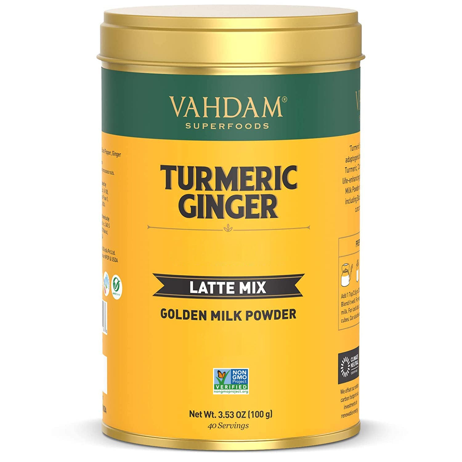 Turmeric Ginger Latte, Golden Milk Powder, 100g