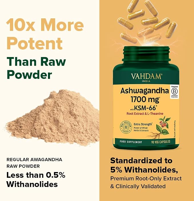 Ashwagandha 1700 mg Capsules with KSM-66®