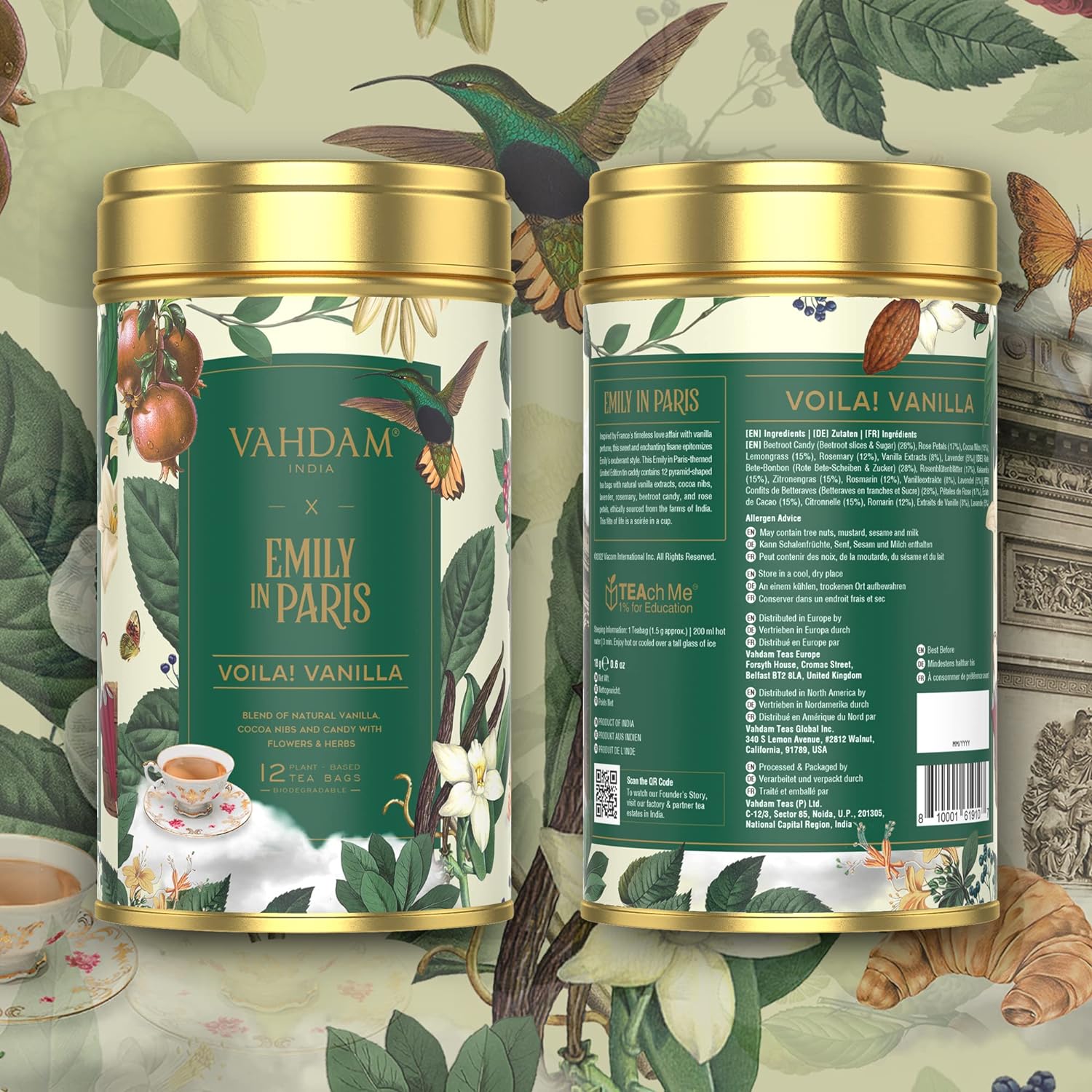 Emily in Paris Tin Caddy  Voila! Vanilla 18g