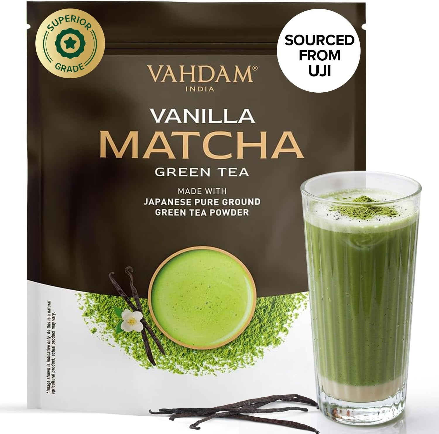 Vanilla Matcha Green Tea Powder, 3.53oz/100g