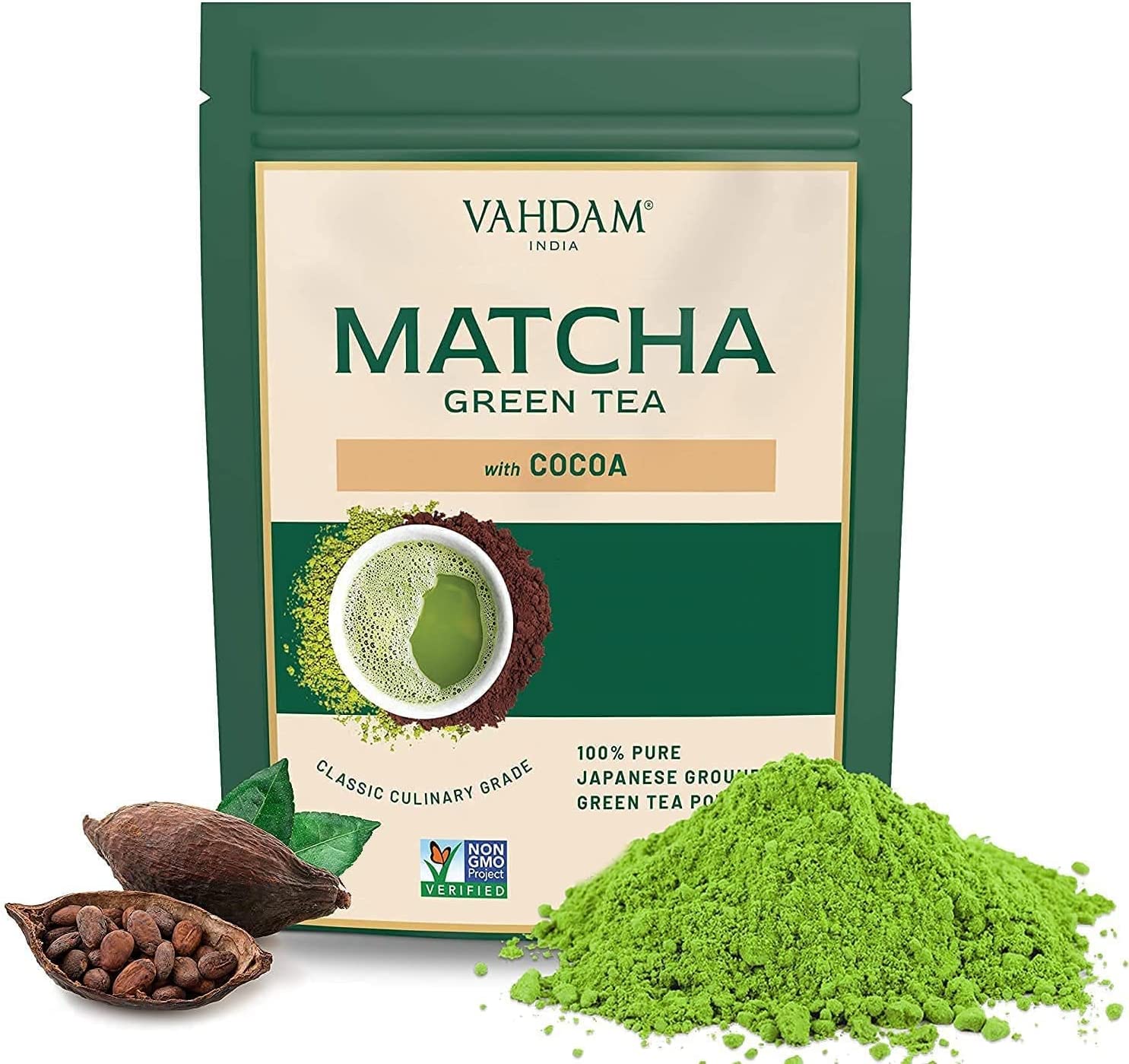 Cocoa Matcha Green Tea Powder, 30g