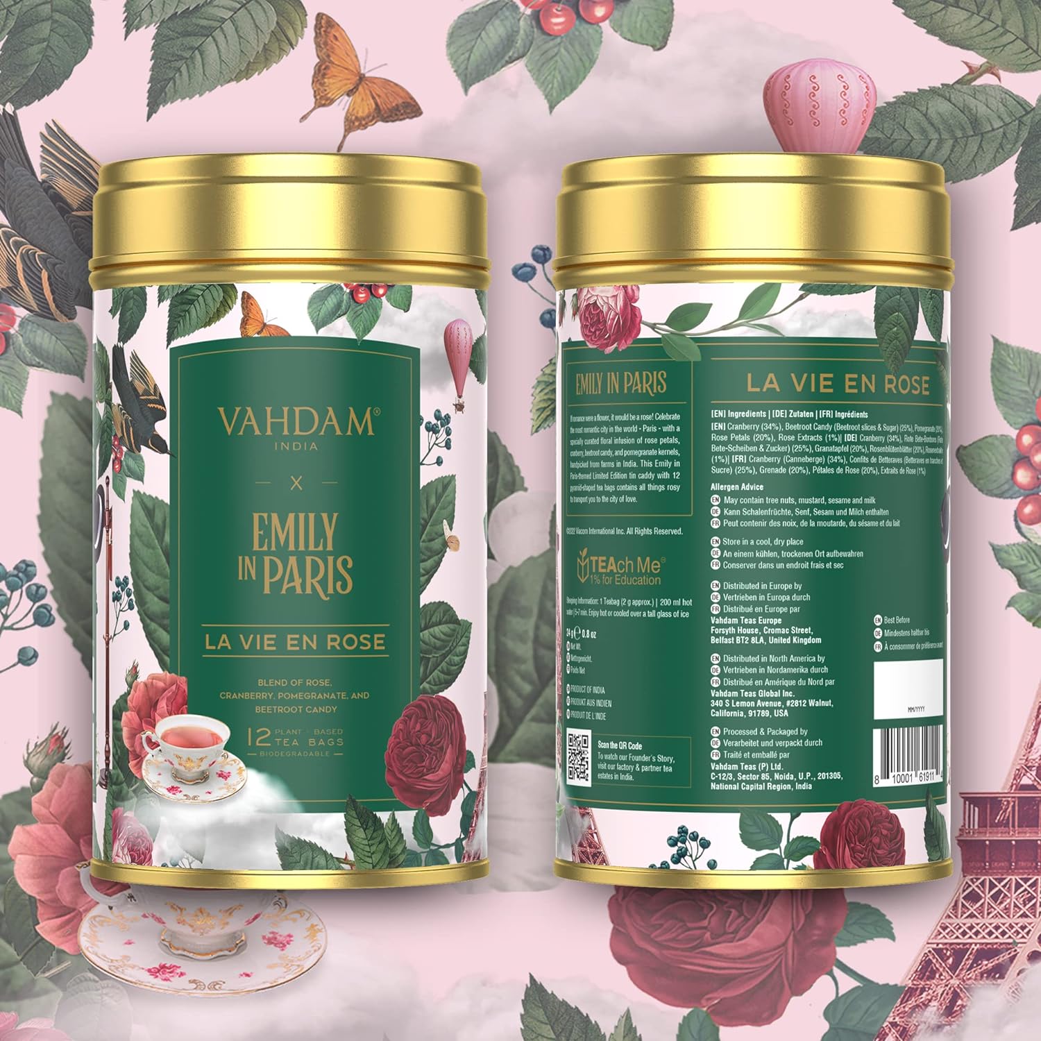 Emily in Paris Tin Caddy  La Vie En Rose 24g