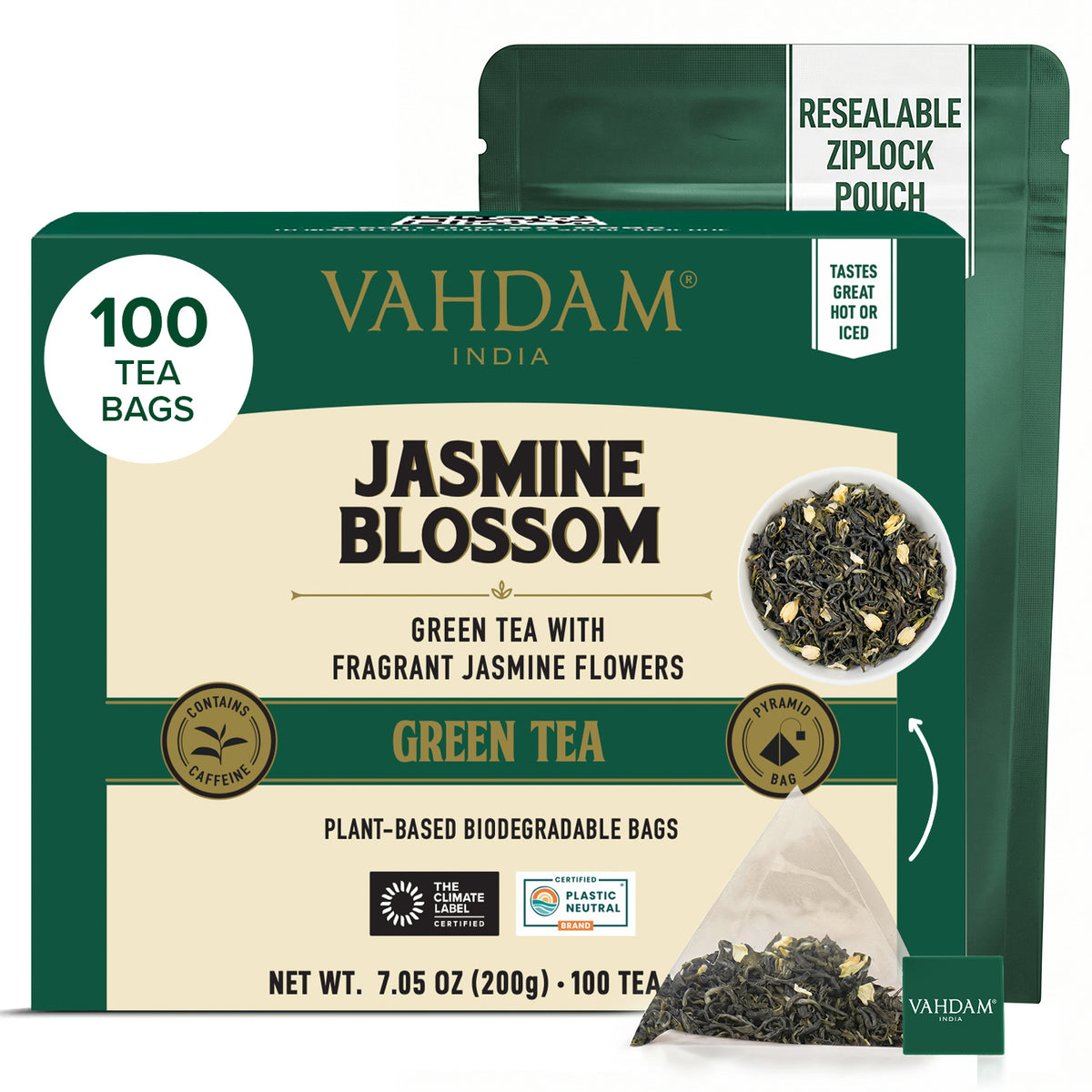 Jasmine Green Tea, 100 Count