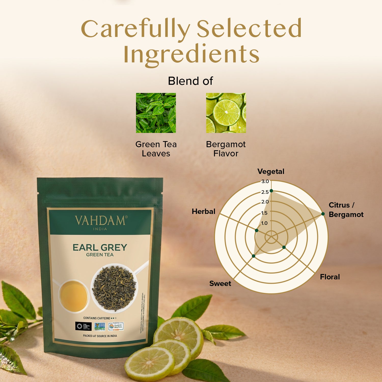 Earl Grey Green Tea, 3.53oz/100g