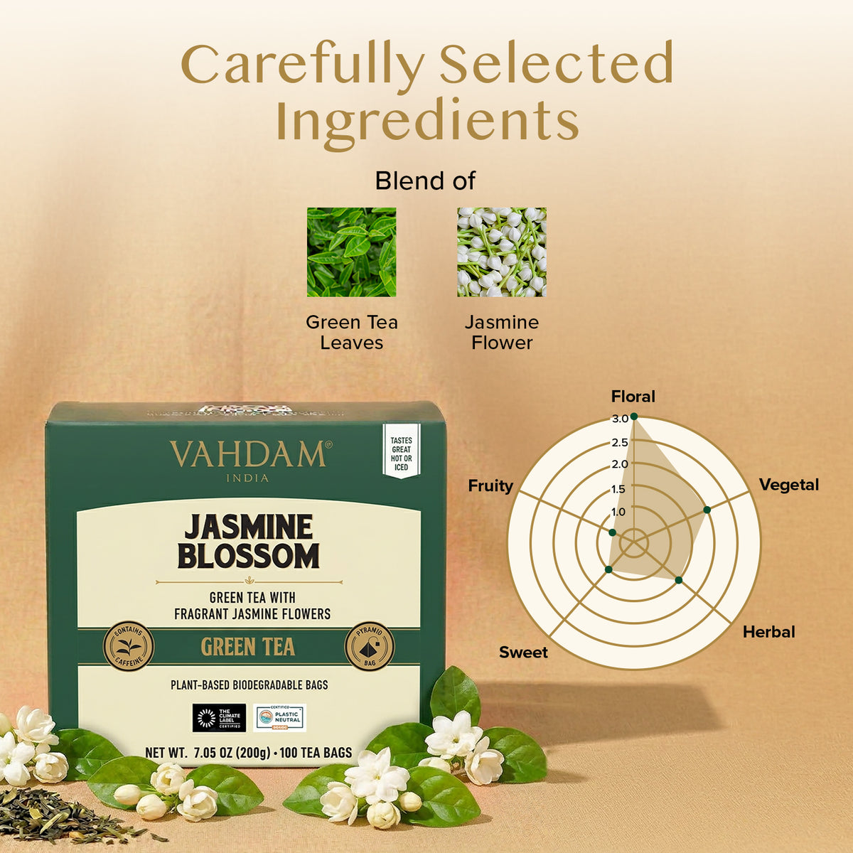 Jasmine Green Tea, 100 Count