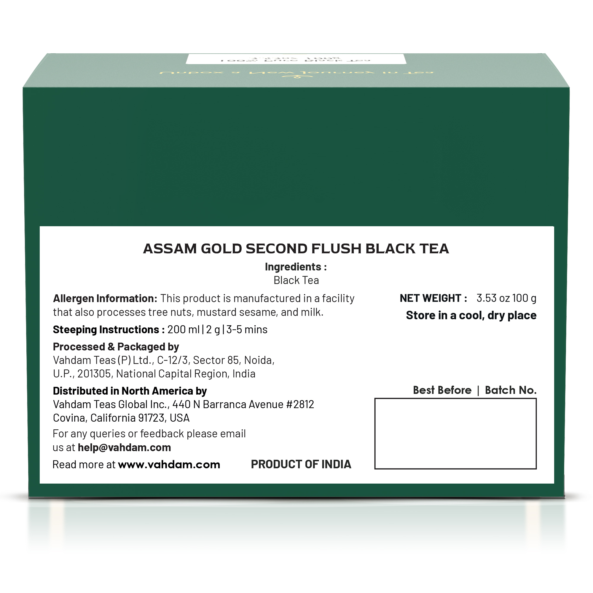 Assam Gold Second Flush Black Tea, 3.53 oz