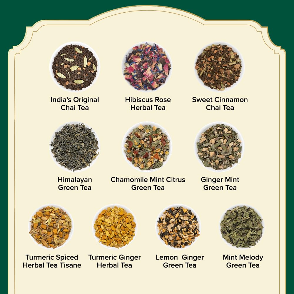 Assorted Tea Bags Sampler, Tea Bags 20 Flavors | VAHDAM®