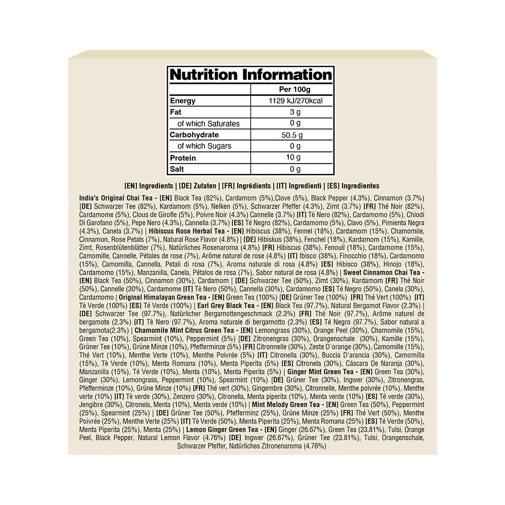 Assorted Tea Bags Sampler, Tea Bags 20 Flavors | VAHDAM®