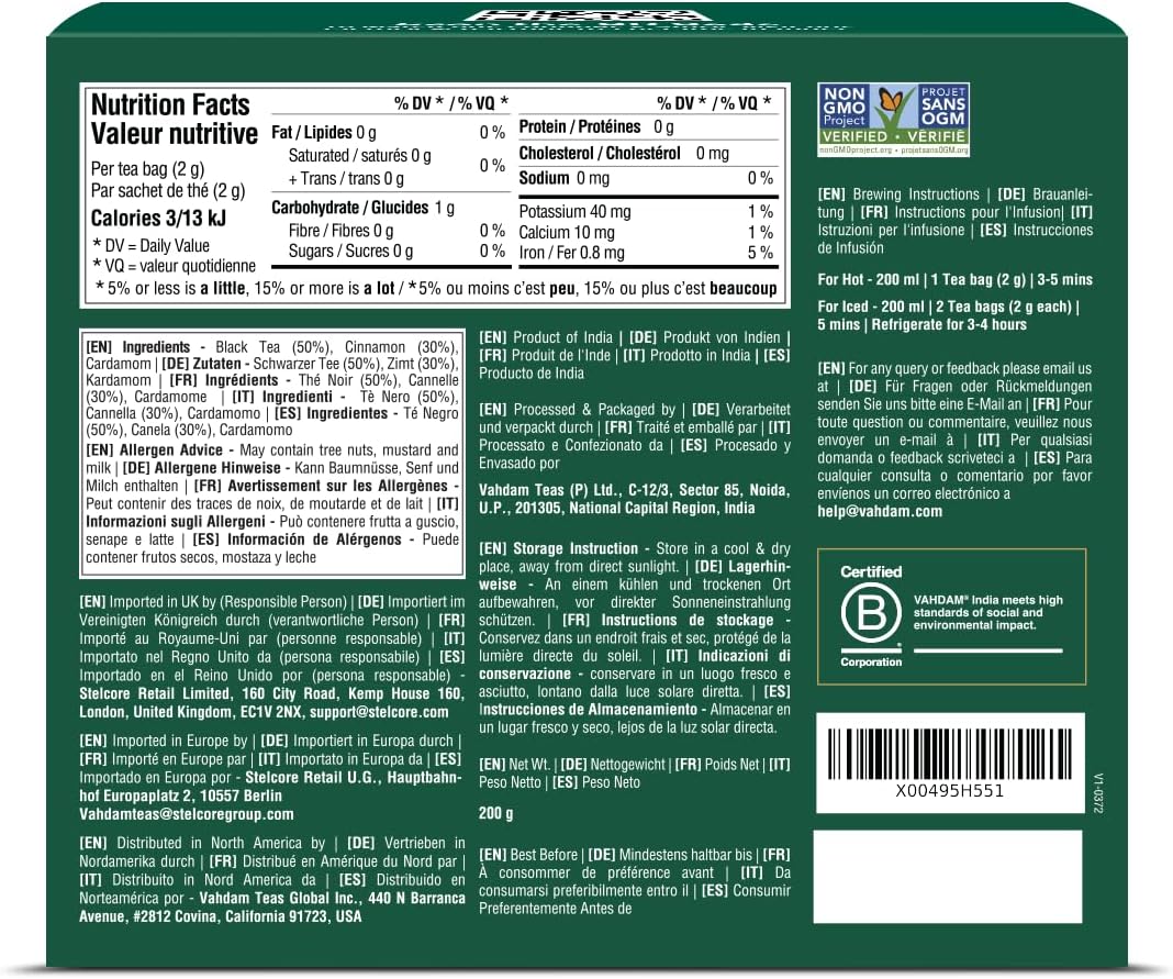 Sweet Cinnamon Masala Chai Tea Bags, 100 Count | VAHDAM®