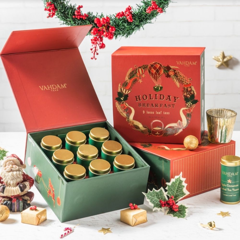 Christmas Holiday Breakfast Tea Gift, Set of 9